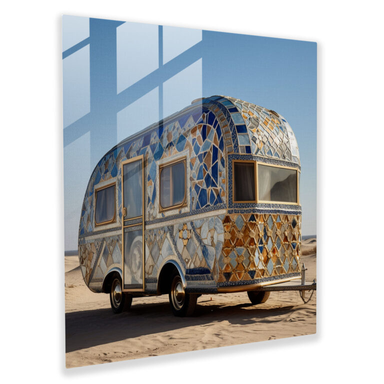 Glass Print - Moroccan Mosaic Caravan - Caravan, Wall Decoration, Glass Wall Art, Modern Art