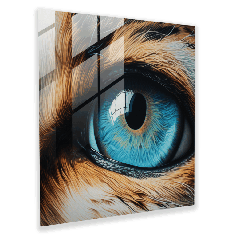 Mesmerizing Cat's Eye Glass Print - Realistic Hand-Drawn Artwork Glass Wall Art - Home Decoration - Wall Decor - Glass Print - Glass Wall Art - Glass Art - Modern Artwork