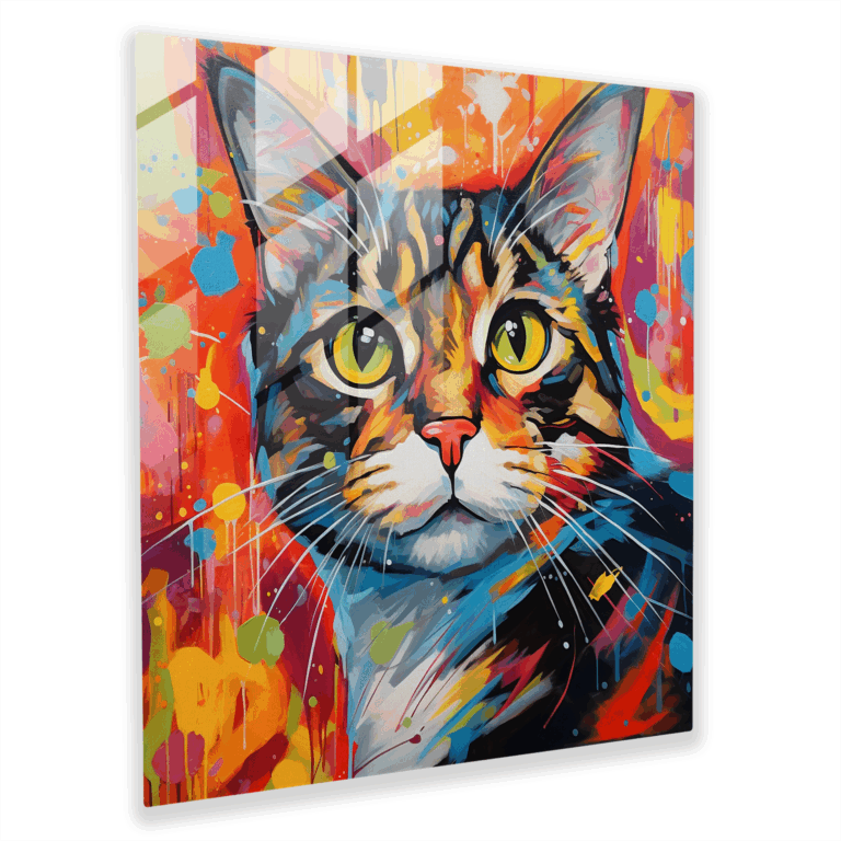 Intense Gaze Elegance Glass Print - Expressionist Painting Glass Wall Art for Home Decoration