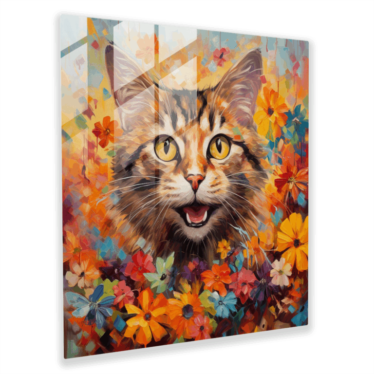 Vibrant Blossom Glass Print - Abstract Impressionist Glass Wall Art for Home Decoration