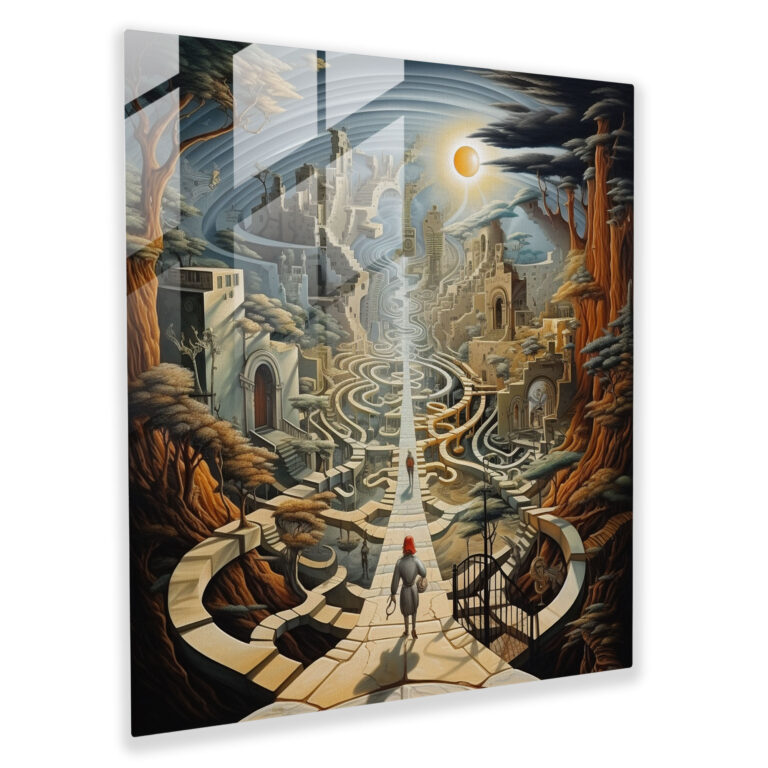 Mystical Surreal Glass Print - Enigmatic Wonder
