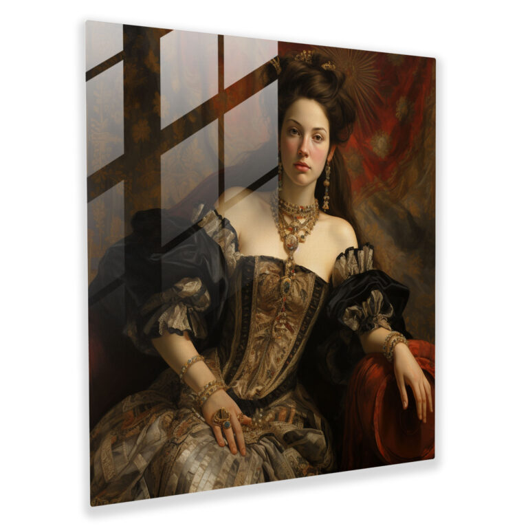 Regal Glass Print - Renaissance-Inspired Artwork for Classic Home Decor