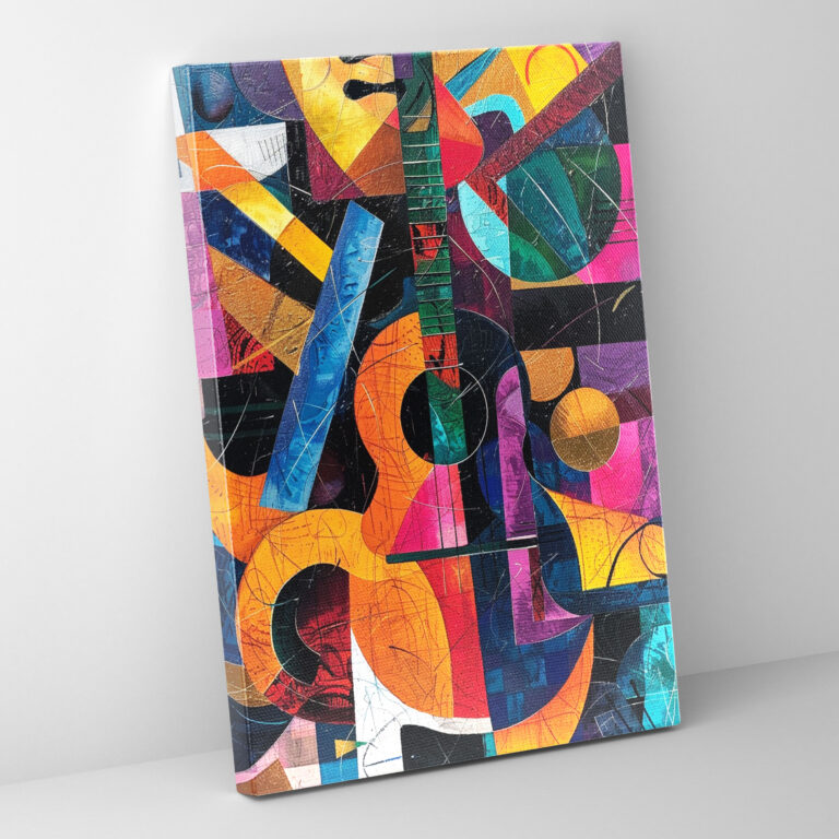 Bold Colors Cubism Music Scene Wall Art - Cubism, Home Decoration, Canvas Wall Art, Wall Art