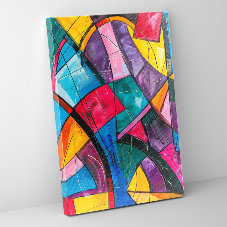 Urban Cubism Wall Decoration - Cubism, Cubism, Vibrant Hues, Canvas