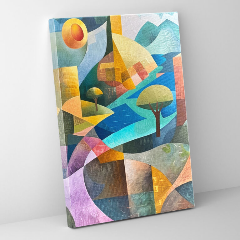 Abstract Landscape Cubism Wall Decoration - Cubism, Canvas, Canvas Wall Art, Cubism