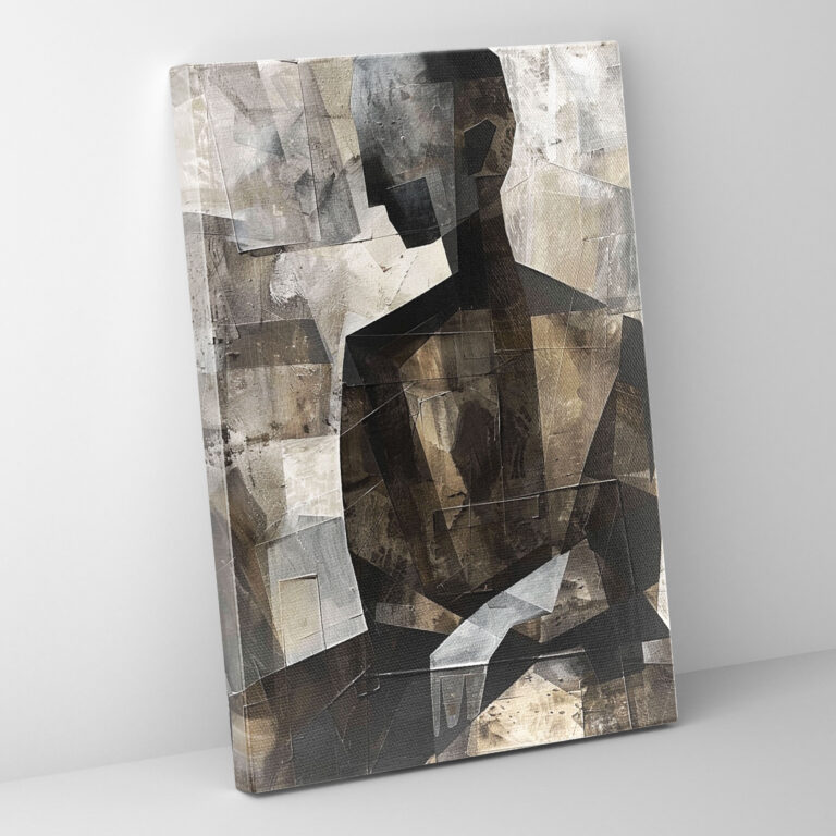 Monochromatic Figure Study Canvas Print - Cubism, Home Decoration, Canvas Print, Cubism