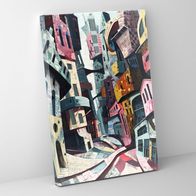 Surreal Urban Cubism Wall Art - Cubism, Canvas Wall Art, Home Decoration, Wall Decoration