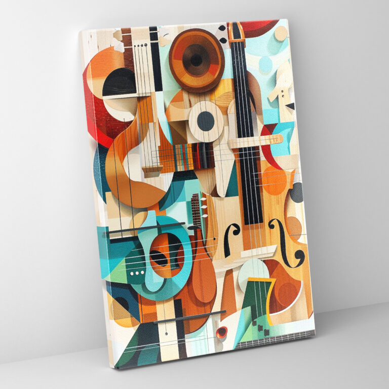 Cubism Wall Decoration - Deconstructed Instruments Canvas Print - Cubism, Musical Instruments, Home Decoration, Deconstructed