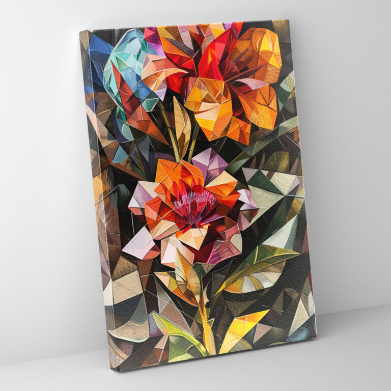 Cubism Wall Art - Fragmented Floral Canvas Print - Cubism, Home Decoration, Wall Art, Canvas Wall Art