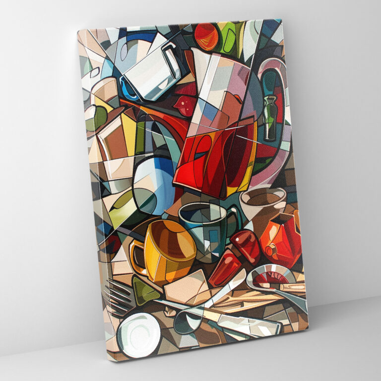 Cubism Wall Art - Distorted Objects Canvas Print - Cubism, Home Decoration, Canvas, Rearranged