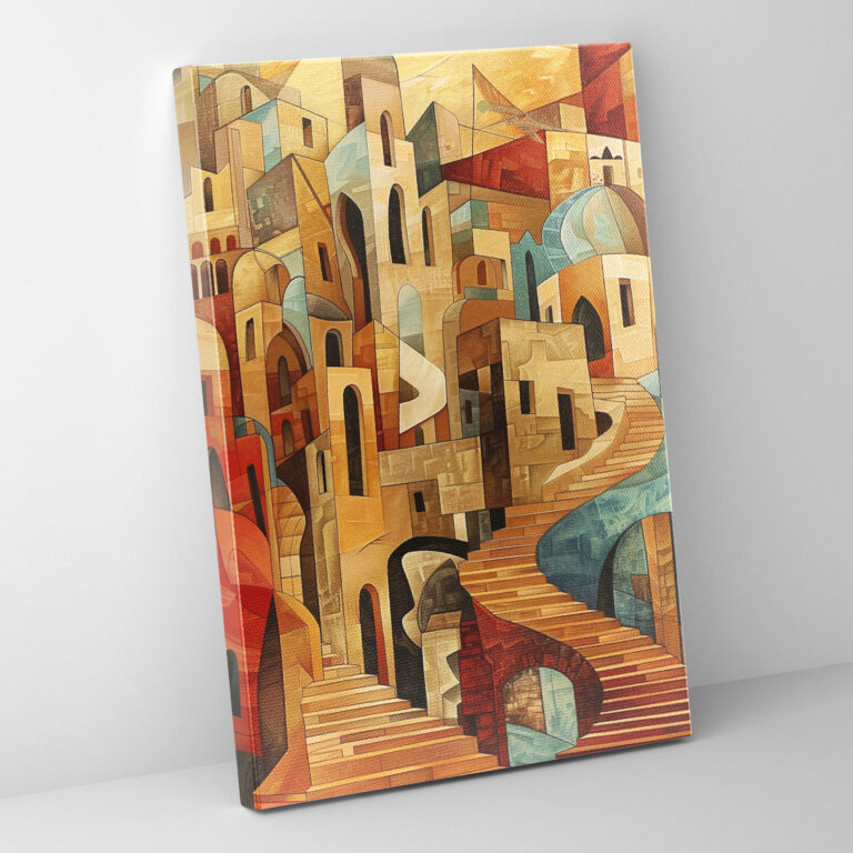 Cubism Wall Decoration - Cubism, Home Decoration, Earth Tones, Canvas