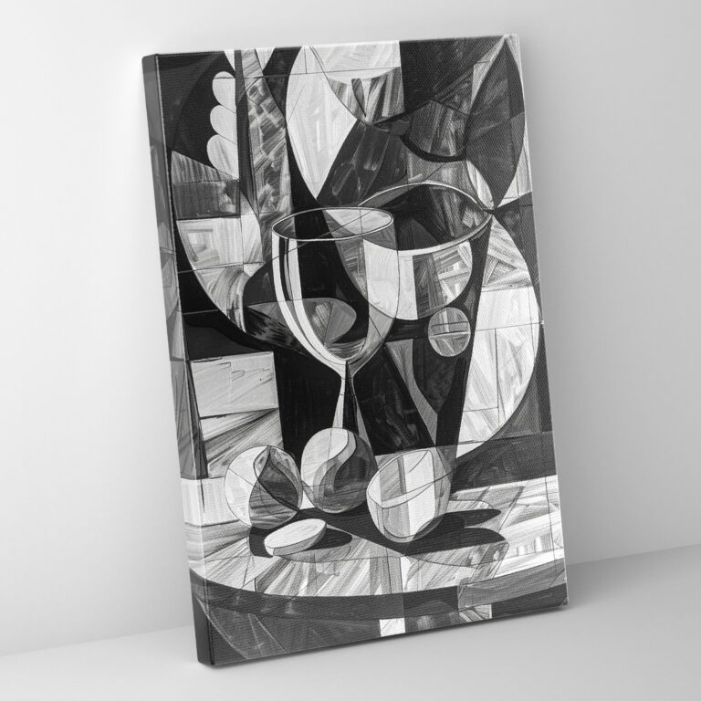 Monochrome Cubism Canvas Print - Cubism, Wall Art, Monochrome, Home Decoration