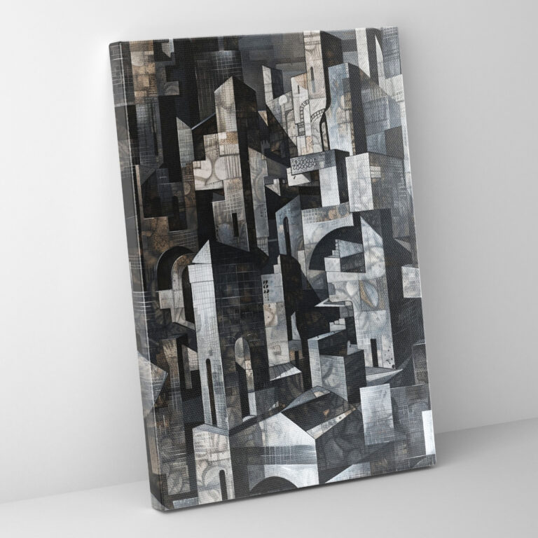 Cubism Cityscape Canvas Print - Cubism, Canvas Wall Art, Canvas, Canvas Print