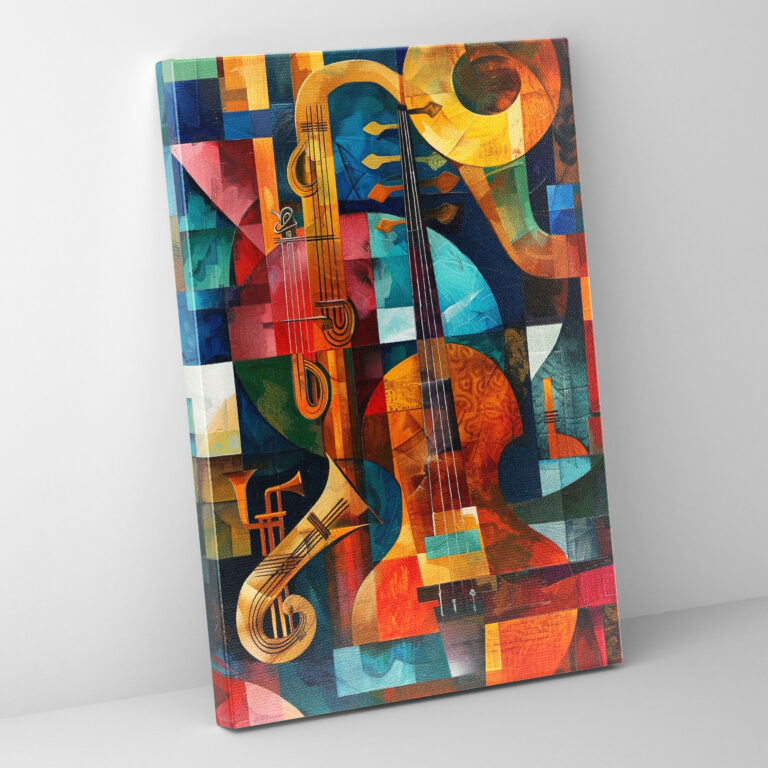 Musical Scene Cubism Canvas Wall Art - Cubism, Wall Art, Wall Decoration, Canvas Print