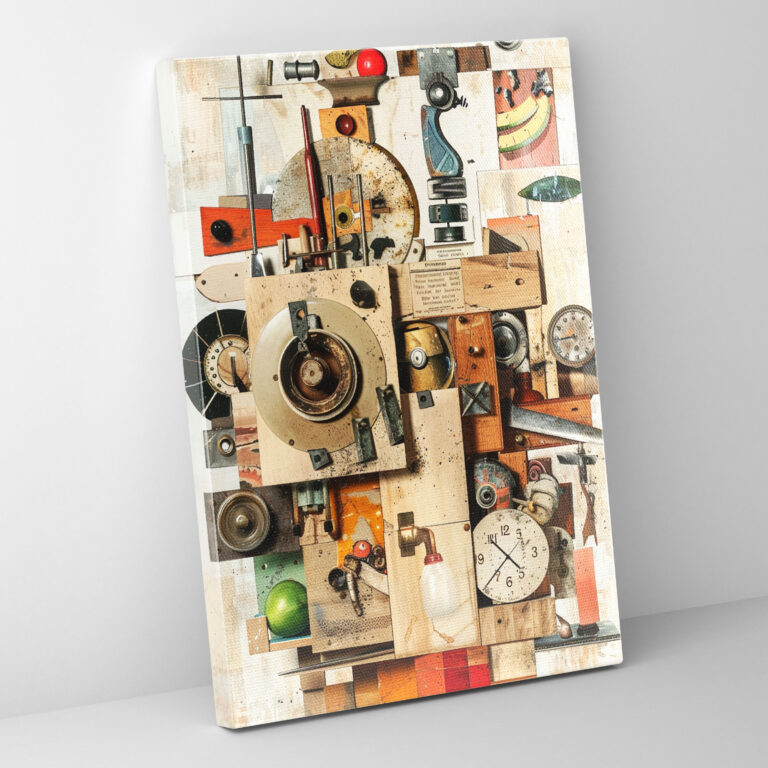 Dadaism Assemblage Canvas Print - Dadaism, Wall Decoration, Canvas Print, Home Decoration