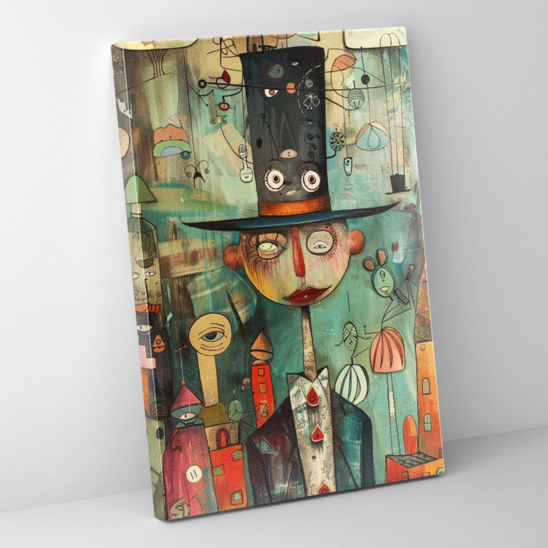 Dadaism Whimsical Characters Wall Decoration - Dadaism, Home Decoration, Canvas, Surreal Settings
