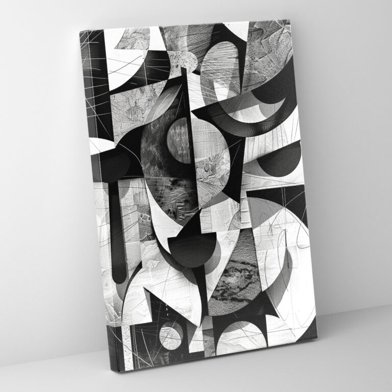 Black And White Dadaism Abstract Wall Art - Dadaism, Wall Art, Wall Decoration, Canvas