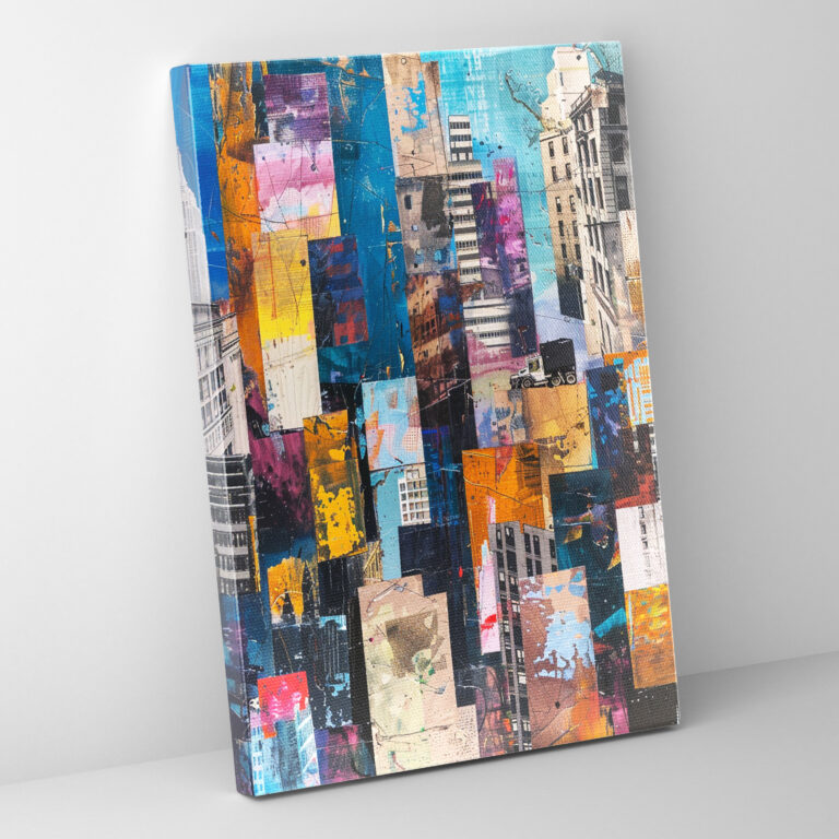 Fragmented Cityscape Dadaism Wall Art - Dadaism, Home Decoration, Canvas, Canvas Wall Art