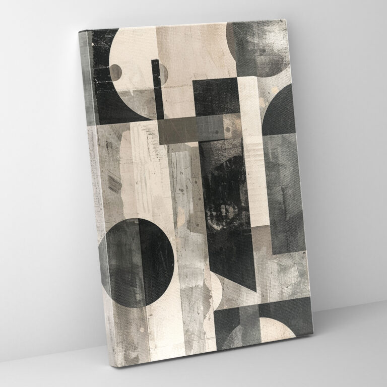Dadaism Monochromatic Shapes Canvas Print - Dadaism, Canvas Print, Wall Art, Canvas Wall Art