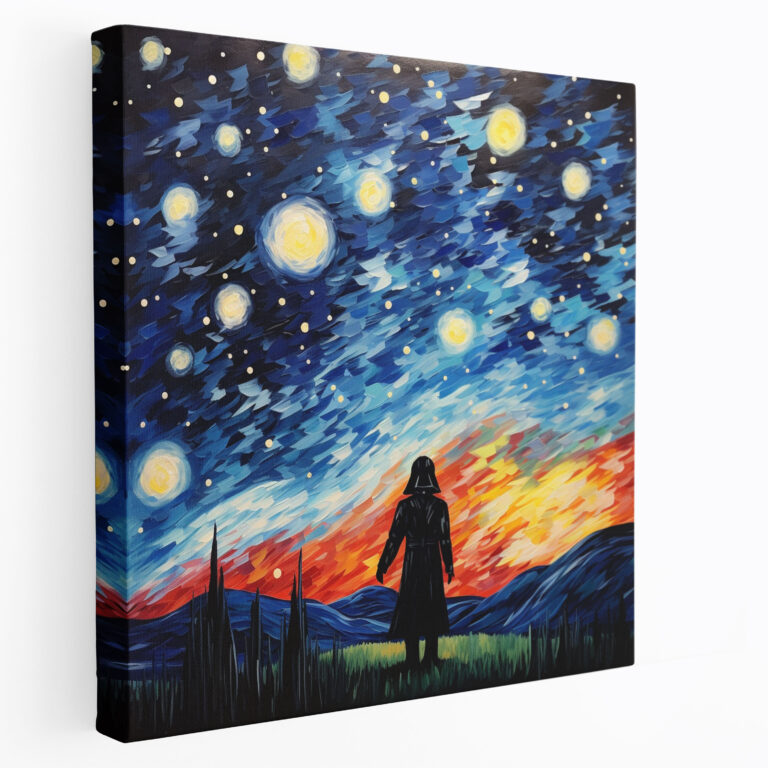 Darth Vader Wall Decoration - Starry Night - Darth Vader, Darth Vader, Home Decoration, Canvas Wall Art