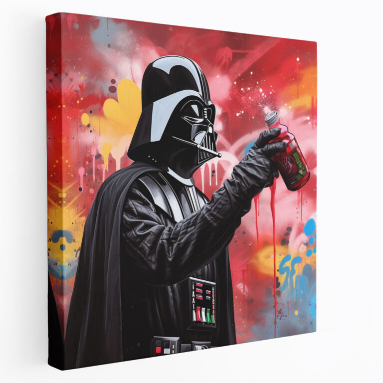 Darth Vader Wall Art - Darth Vader, Captivating Masterpiece, Spray Paint Can, Rebellious