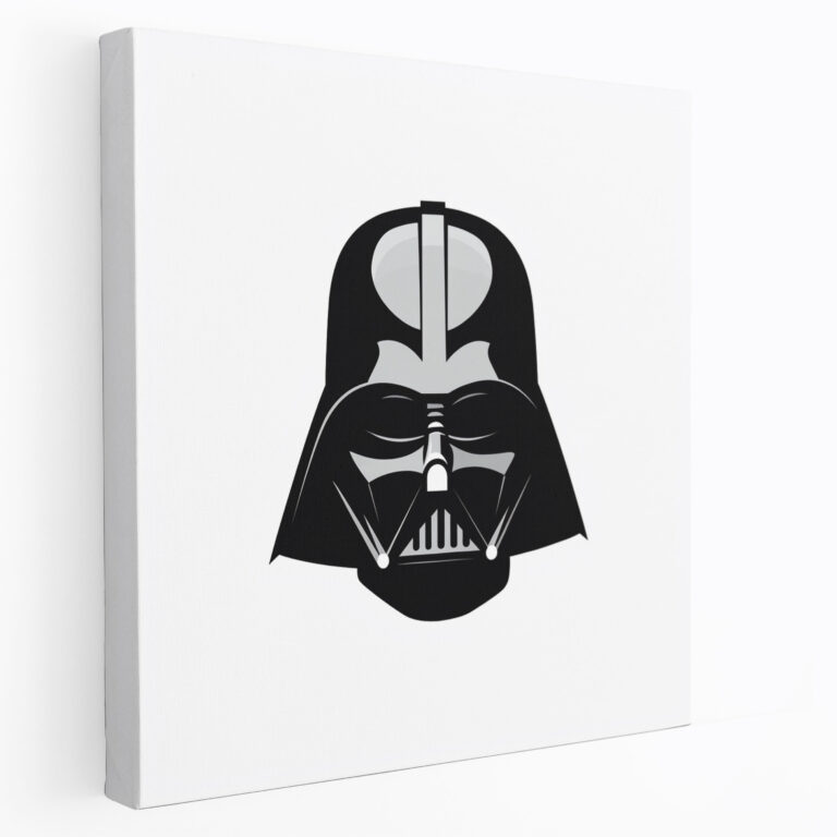 Darth Vader Wall Art - Darth Vader, Canvas Wall Art, Dark Side, Black And White Silhouette