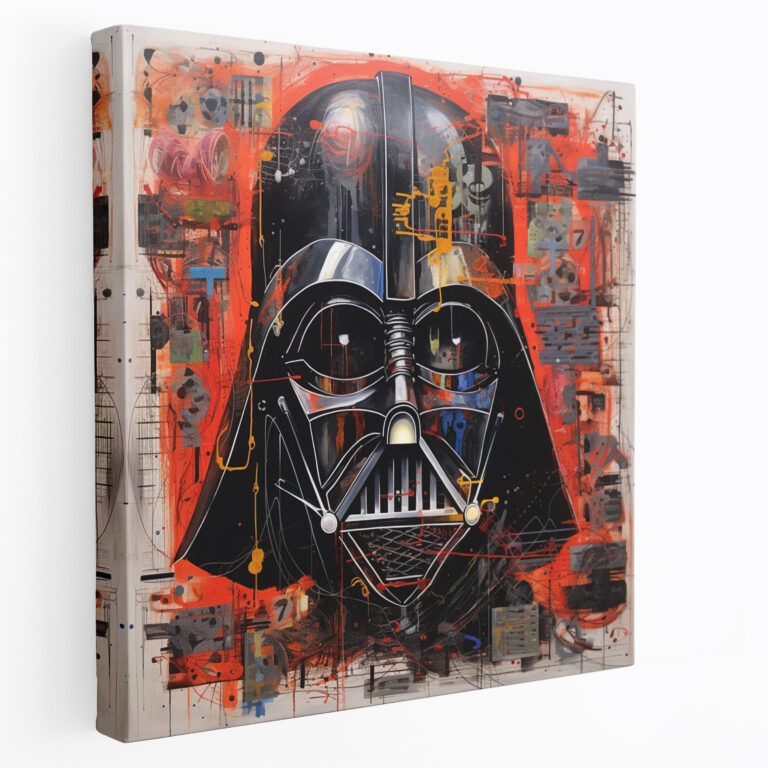 Darth Vader Wall Art - Darth Vader, Darkness, Musical Notes, Abstract Mixed Media Artwork