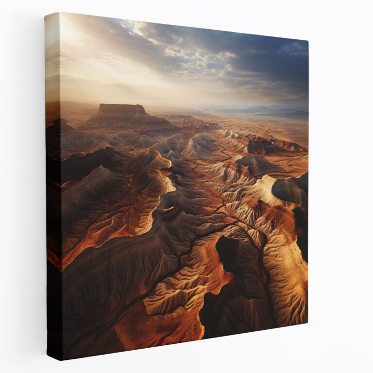 Desert Canvas Print - Aerial View Wall Art - Desert, Wall Decoration, Nature's Architecture, Mesas