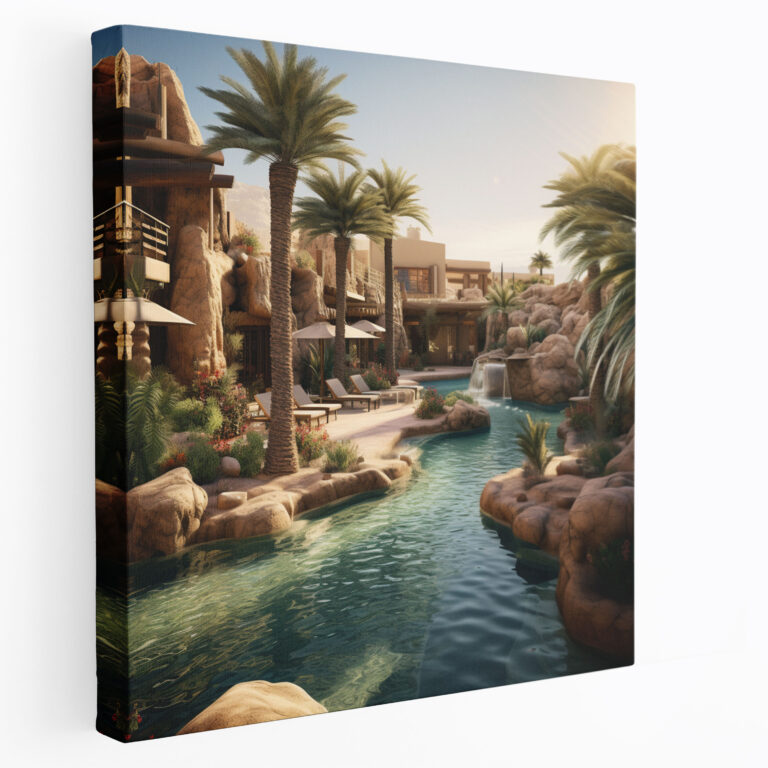 Desert Lake Reflection Canvas Print - Desert, Desert Wall Decoration, Canvas, Desert Wall Art