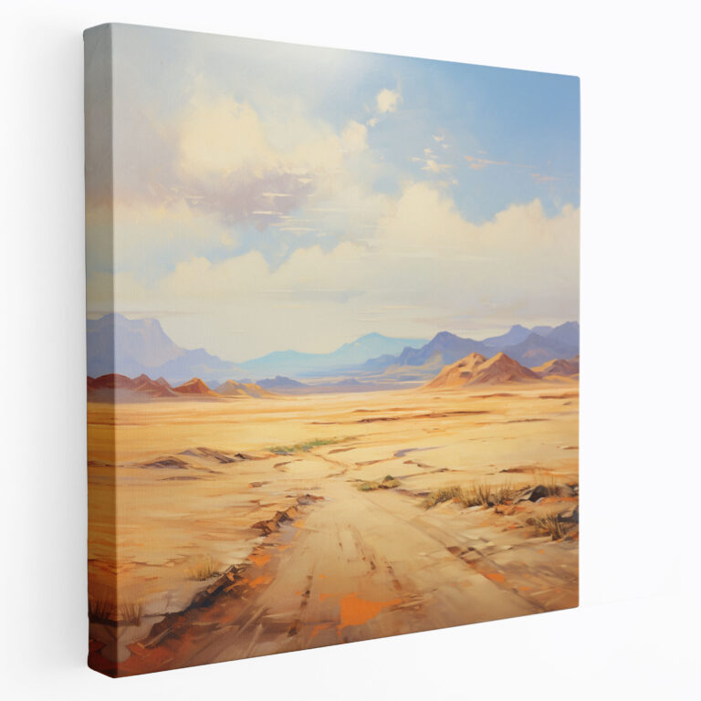 Desert Canvas Print - Impressionist Desert Landscape Wall Art - Desert, Impressionist Painting, Home Decoration, Canvas Print