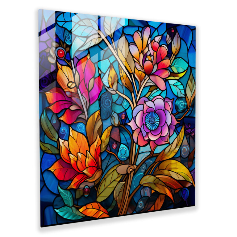 Vibrant Dry Flower Glass Print - Dry Flower, Dry Flower, Intricate Patterns, Vibrant Colors