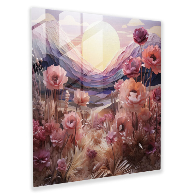 Dreamy Dry Flower Glass Print - Dry Flower, Wall Decoration, Imagination, Surreal