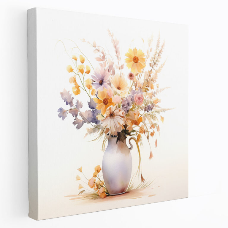 Dry Flower Watercolor Canvas Print - Dry Flower, Wall Decoration, Canvas Print, Canvas