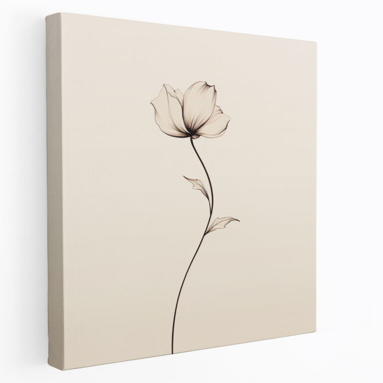 Minimalist Dry Flower Canvas Print - Dry Flower, Dry Flower, Canvas Wall Art, Home Decoration