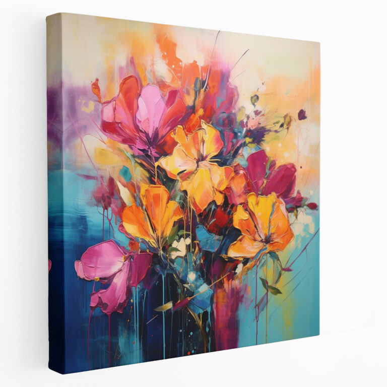 Abstract Dry Flower Canvas Print - Dry Flower, Wall Decoration, Dry Flower, Lively Composition