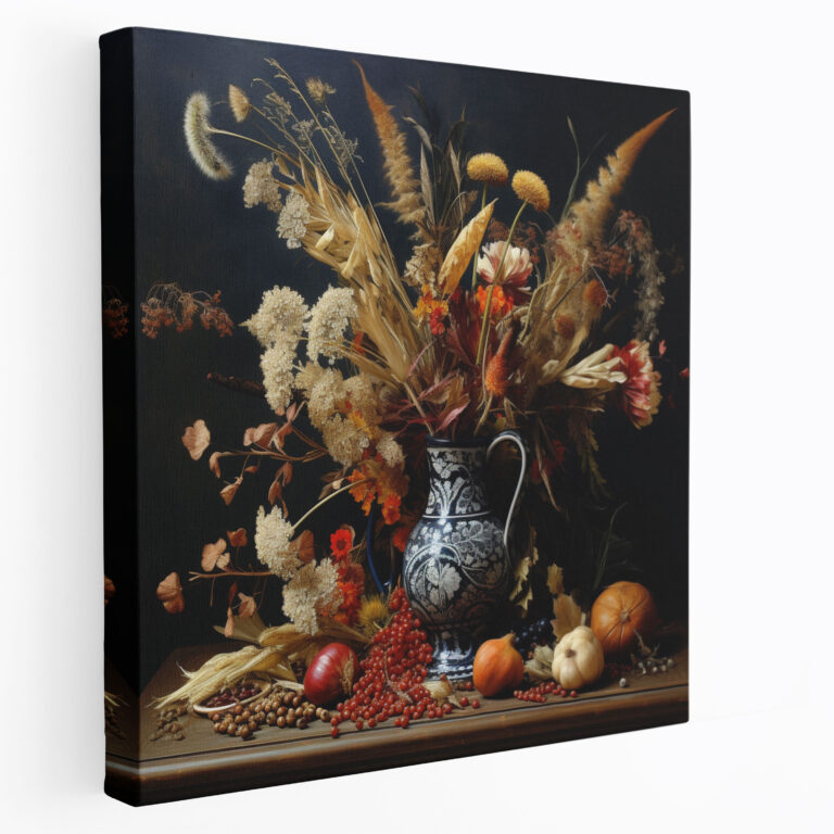 Realistic Dry Flower Canvas Print - Dry Flower, Intricate Details, Canvas Wall Art, Still Life Arrangement
