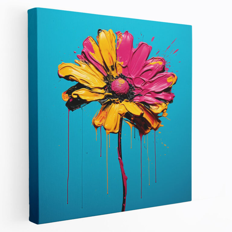 Pop Art Dry Flower Canvas Print - Dry Flower, Canvas Wall Art, Contemporary Element, Vibrant Colors