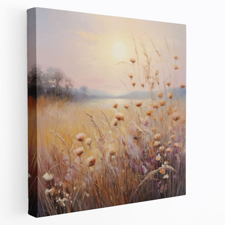 Tranquil Dried Flower Canvas Print - Dry Flower, Canvas, Impressionist Painting, Wall Decoration