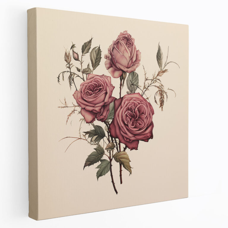 Dry Flower Botanical Study Canvas Print - Dry Flower, Wall Decoration, Wall Art, Canvas Wall Art