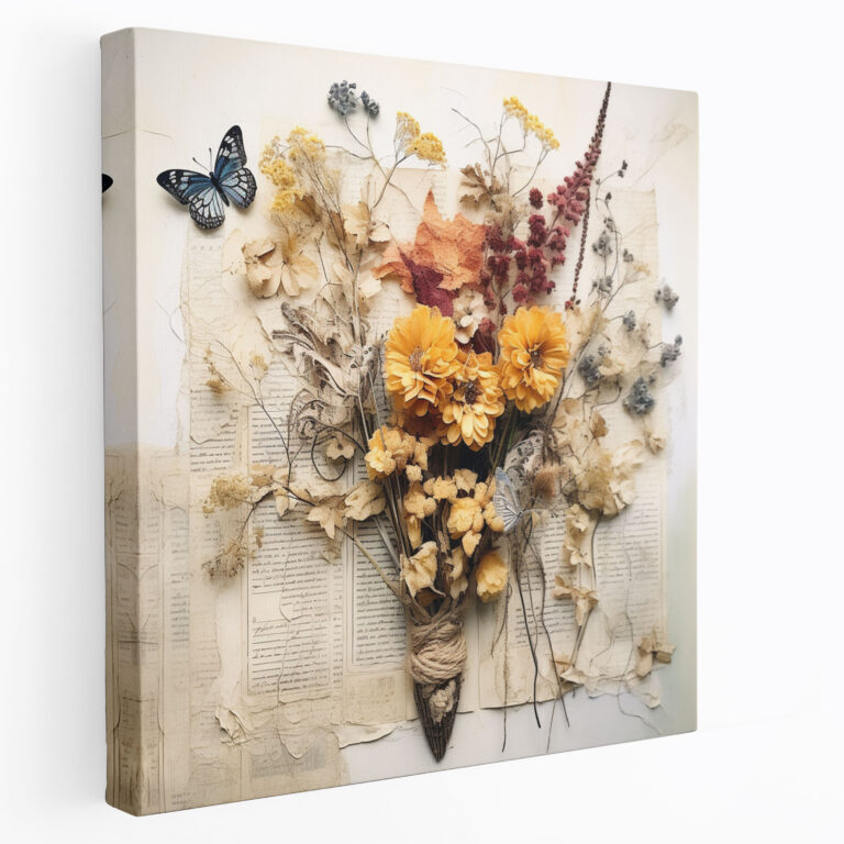 Dry Flower Whimsical Collage Canvas Print - Dry Flower, Whimsical, Canvas Print, Dry Flower