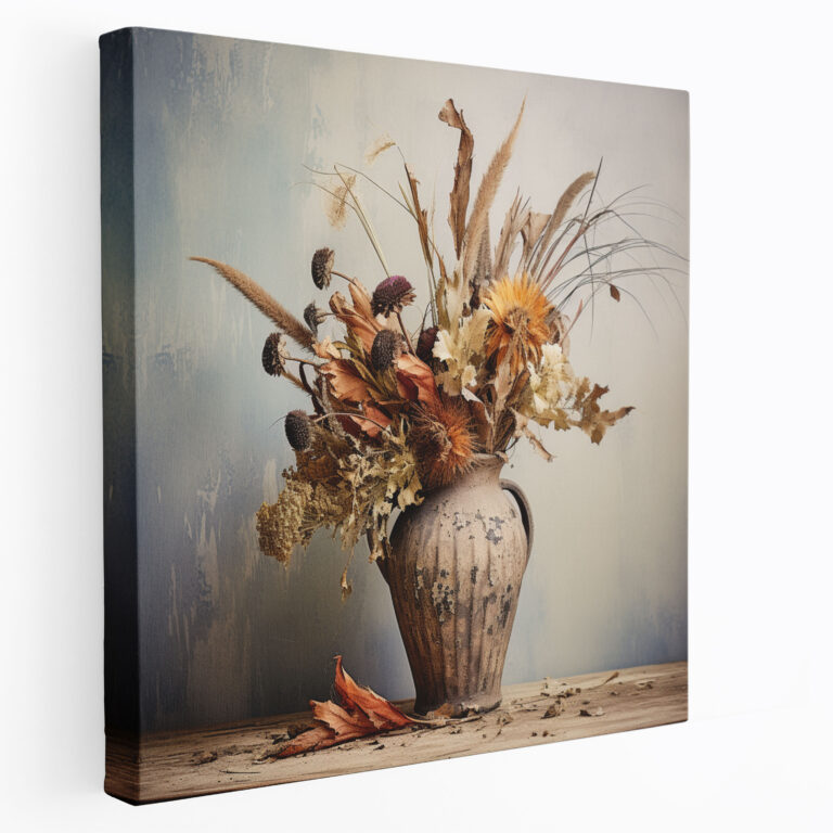Rustic Dry Flower Canvas Print - Dry Flower, Canvas Print, Home Decoration, Nostalgic