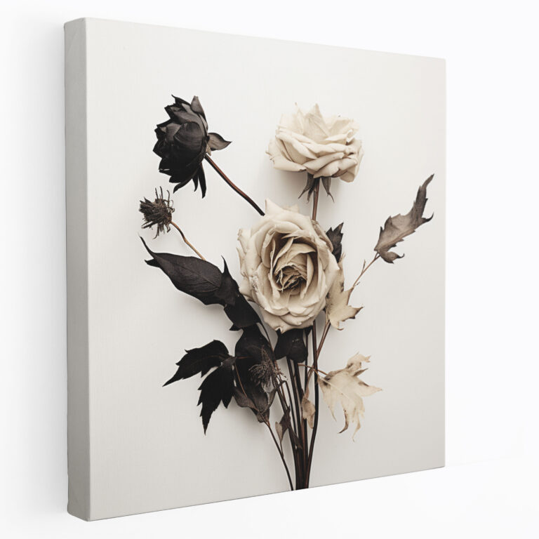 Black And White Dry Flower Canvas Print - Dry Flower, Canvas, Dry Flower, Canvas Print