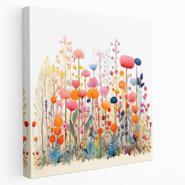 Whimsical Dry Flower Canvas Print - Dry Flower, Home Decoration, Playful Details, Whimsical Watercolor Illustration