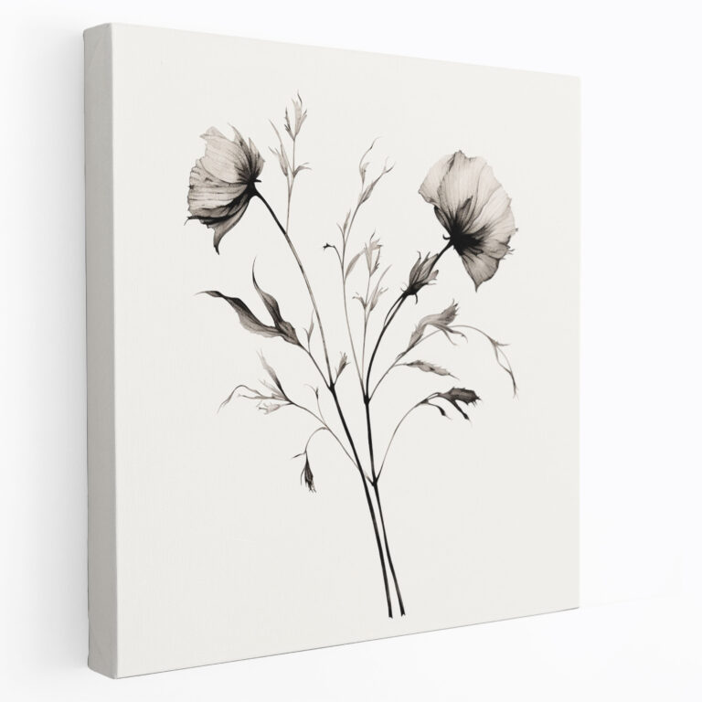 Minimalist Dry Flower Wall Art - Dry Flower, Canvas Wall Art, Canvas, Wall Art