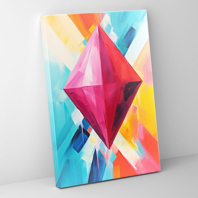 Diamond Canvas Print Wall Art - Diamond, Colorful Abstract Painting, Wall Decoration, Diamond