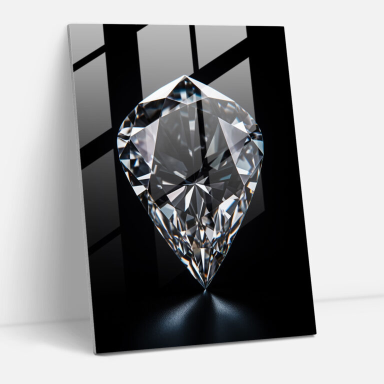 Flawless Diamond Glass Wall Art - Diamond, Home Decoration, Wall Decoration, Diamond