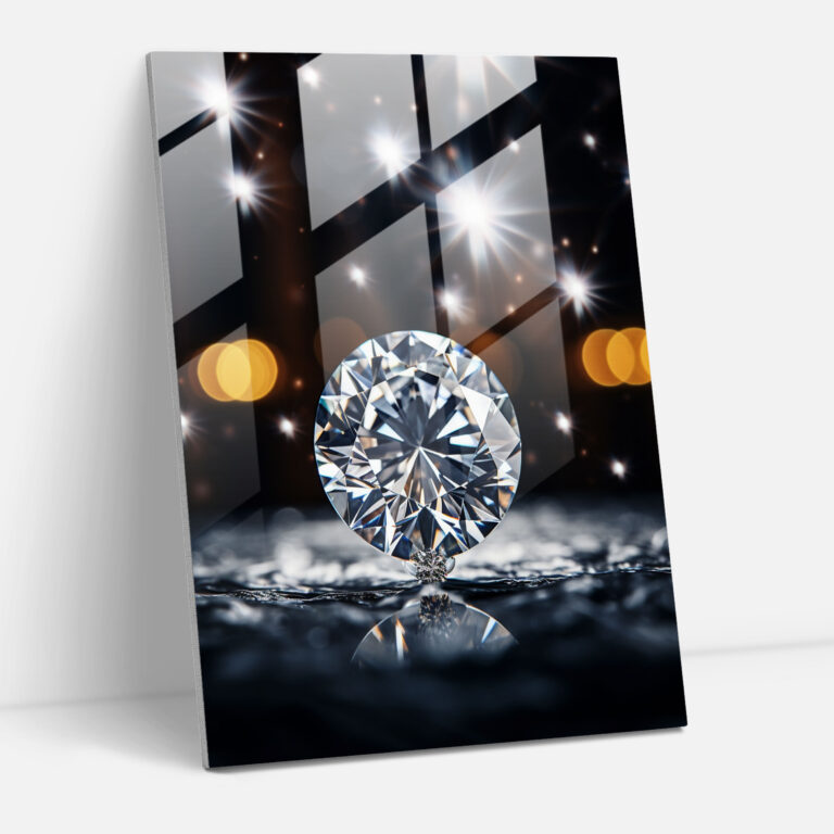 Diamond Glass Print - Diamond, Brilliance, Diamond, Modern Art
