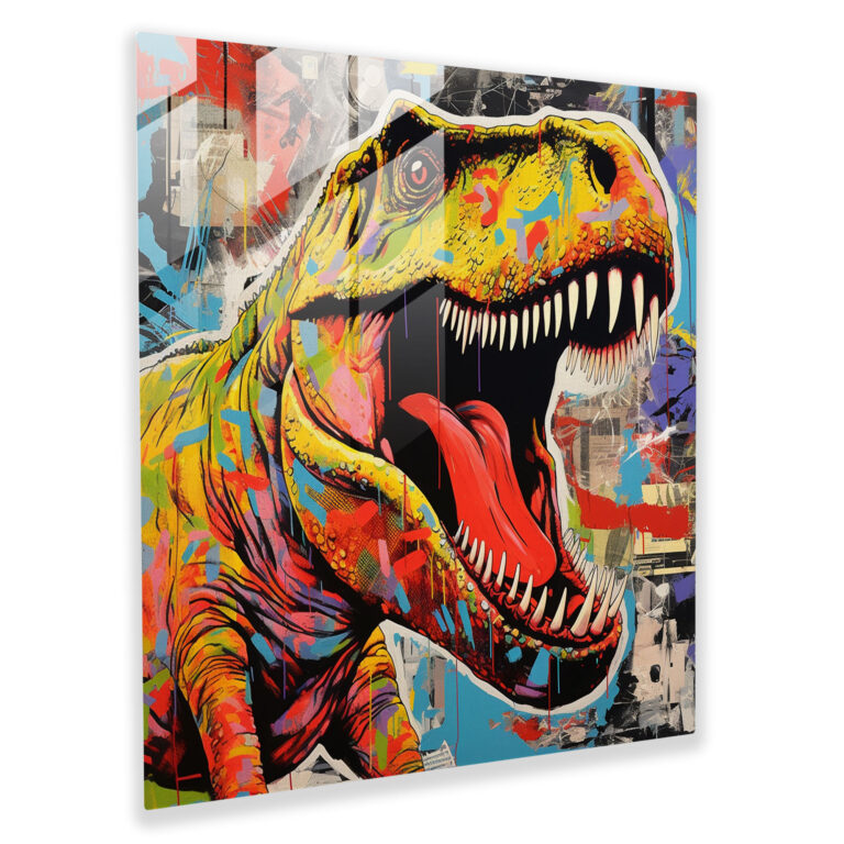 Popasaurus Glass Print