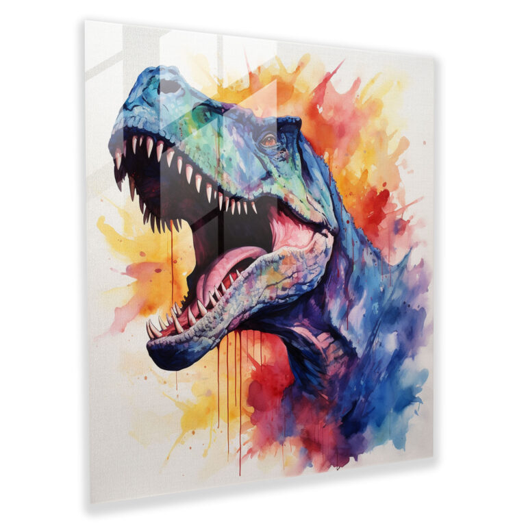 Enigmatic T-Rex Glass Print Wall Decoration