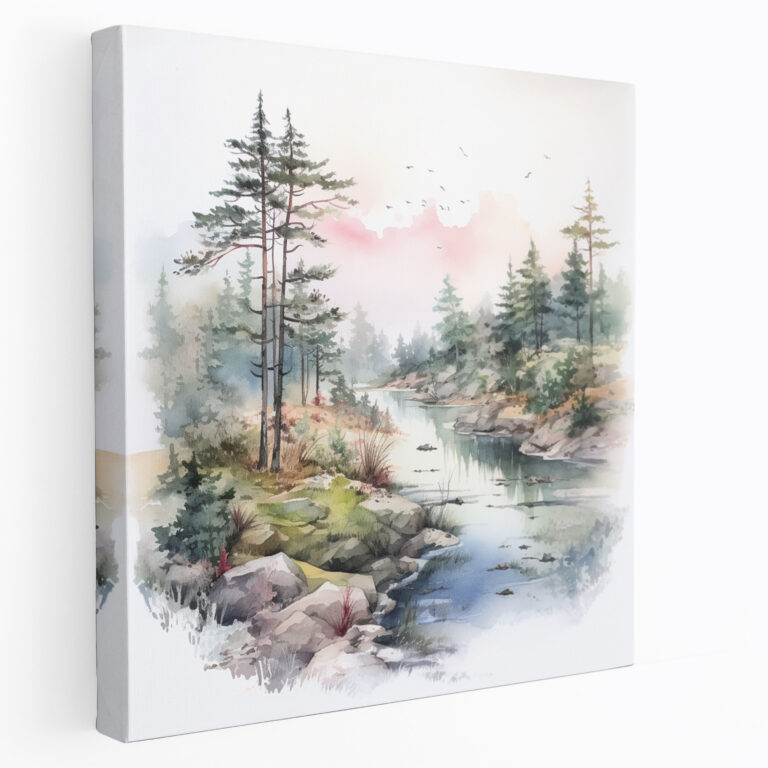 Dope Watercolor Landscape Canvas Print - Dope, Wall Art, Home Decoration, Canvas Wall Art